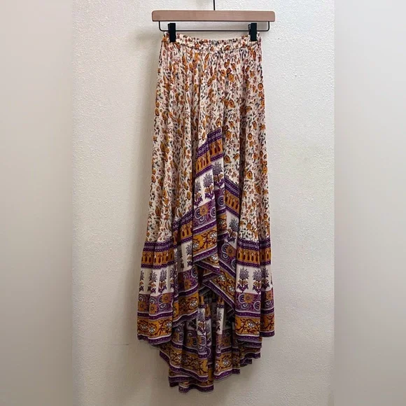 Spell and the Gypsy Castaway Gypsy Love Skirt Orange Blossom Size Small Hi-Low - Picture 2 of 15